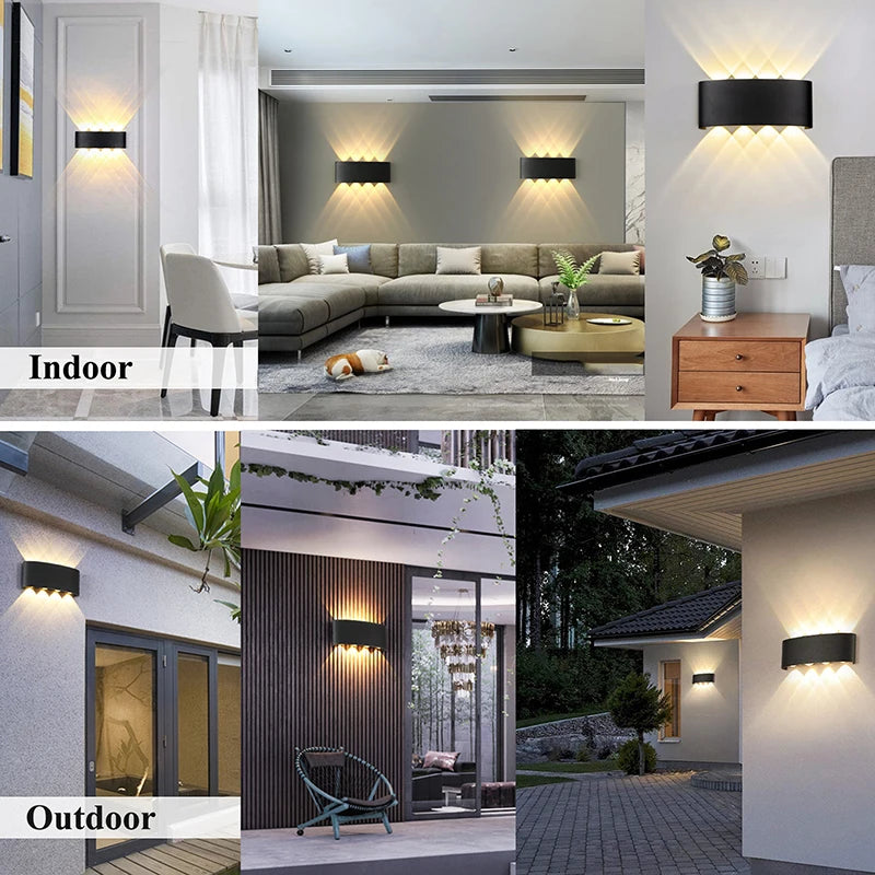 Led Wall Lamp Waterproof IP66 Up And Down Lighting Garden Decoration AC85-265V indoor&outdoor Wall Light for Bedroom Living Room