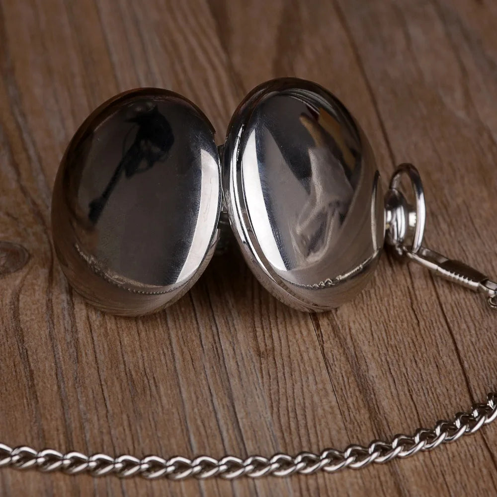 Fashion Polish Smooth Quartz Pocket watch Special Ruman Number Dial Pendant Necklace Men Women Fob Watch Gifts for Men