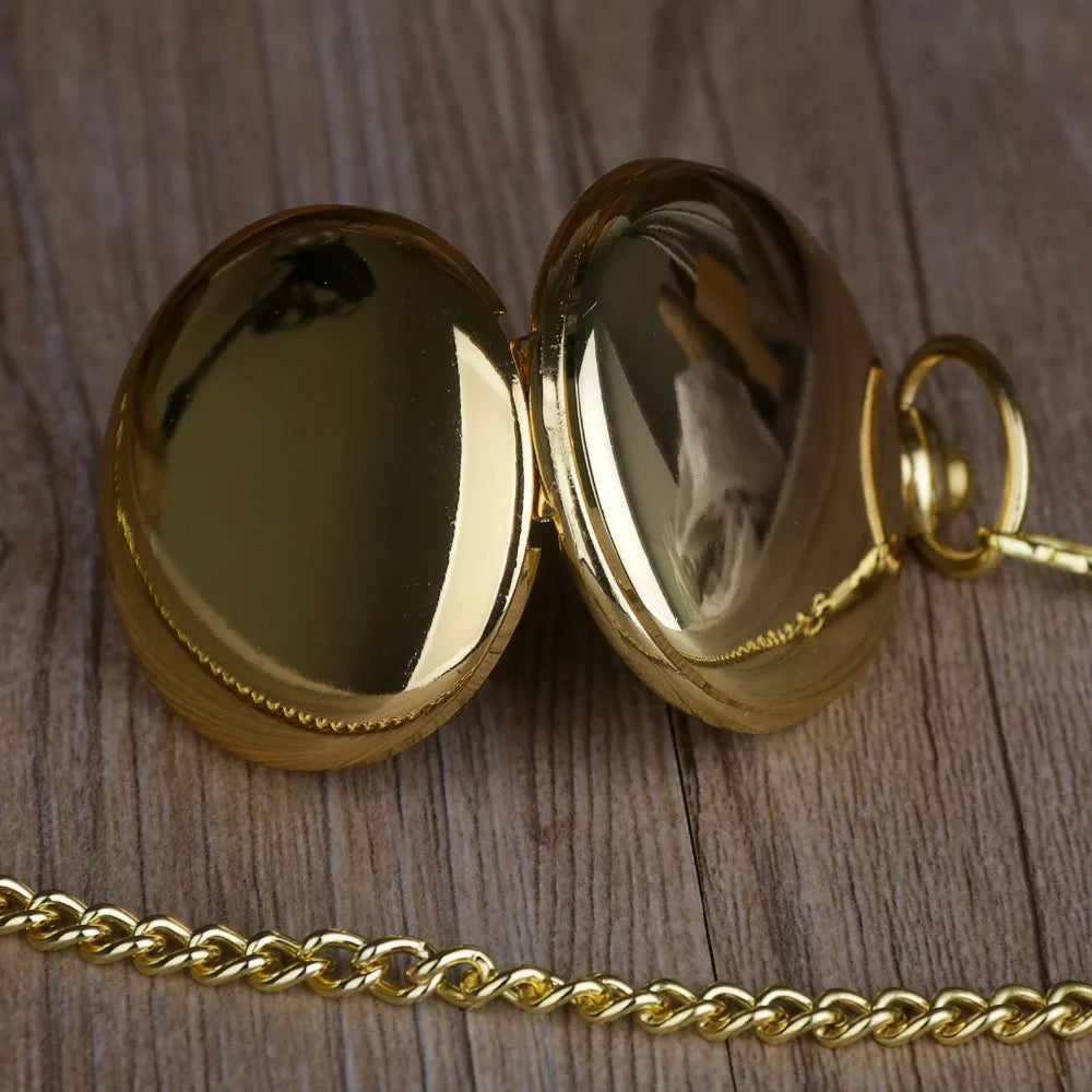Fashion Polish Smooth Quartz Pocket watch Special Ruman Number Dial Pendant Necklace Men Women Fob Watch Gifts for Men