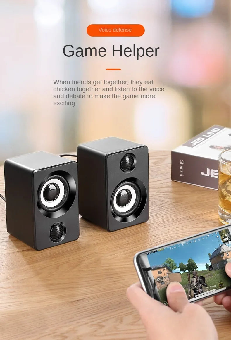 Mini Computer Speaker USB Wired Speakers Universal Stereo Sound Surround Portable for PC Desktop Laptop Stereo Portable Living