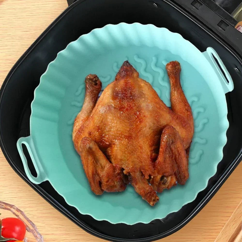 Air Fryer Silicone Liners Air Fryer Silicone Pot Reusable Silicone Air Fryer Liners Food Safe Non Stick Air-Fryer Accessories