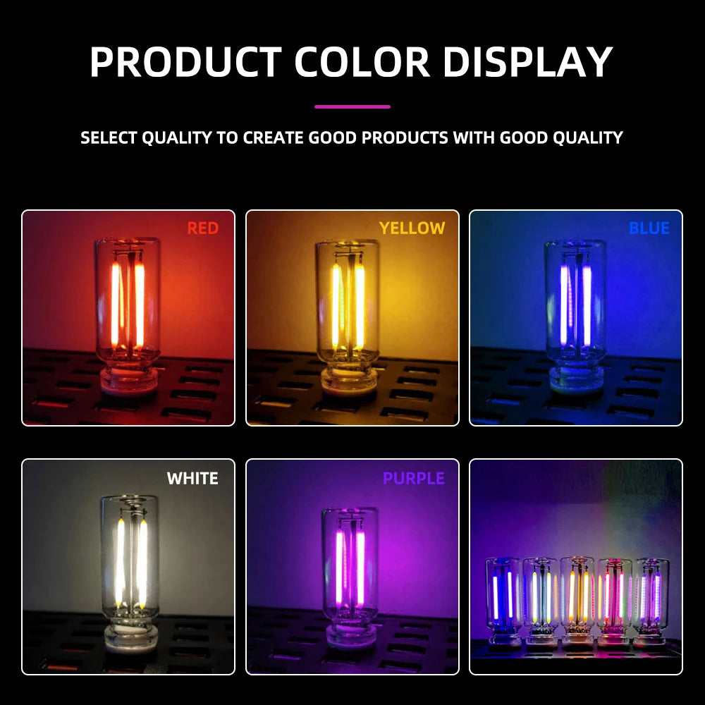 USB Night Light Touch Dimming LED Incandescent Filament Light Bulb Car Interior Lighting Atmosphere Lamp for Party Room Car