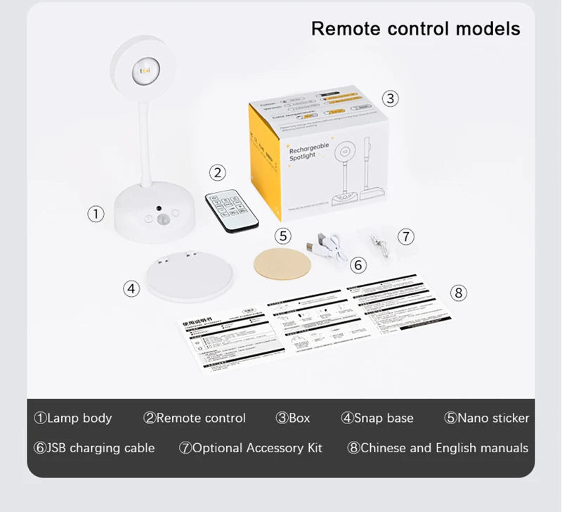 LED Wall Lamp USB Charging Wirelessly Dimmable Motion Sensor Living Room Bedroom Bedside Decoration Spotlights Night Wall Light