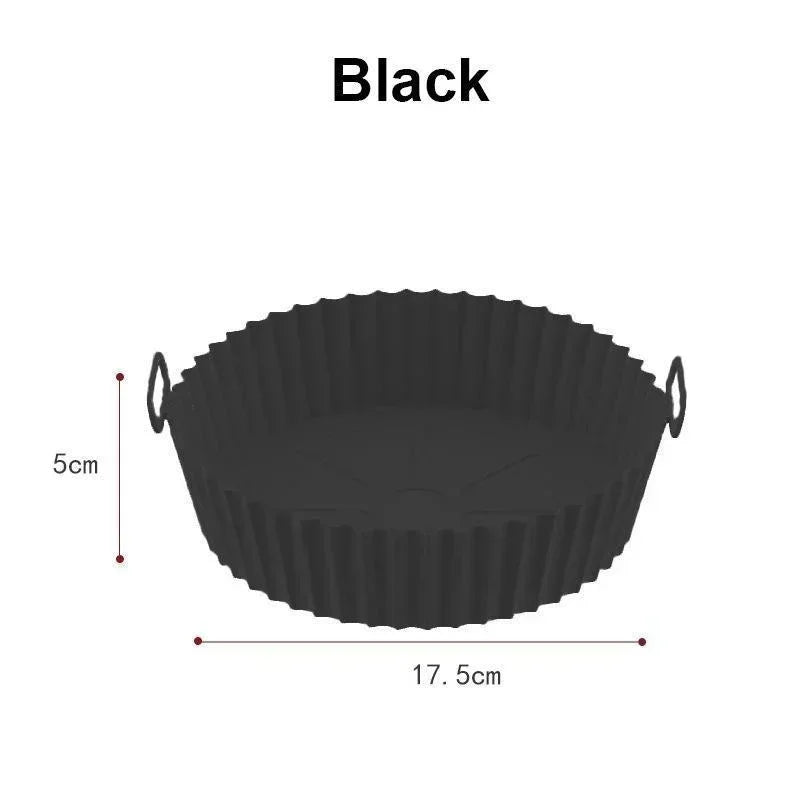 Air Fryer Silicone Liners Air Fryer Silicone Pot Reusable Silicone Air Fryer Liners Food Safe Non Stick Air-Fryer Accessories