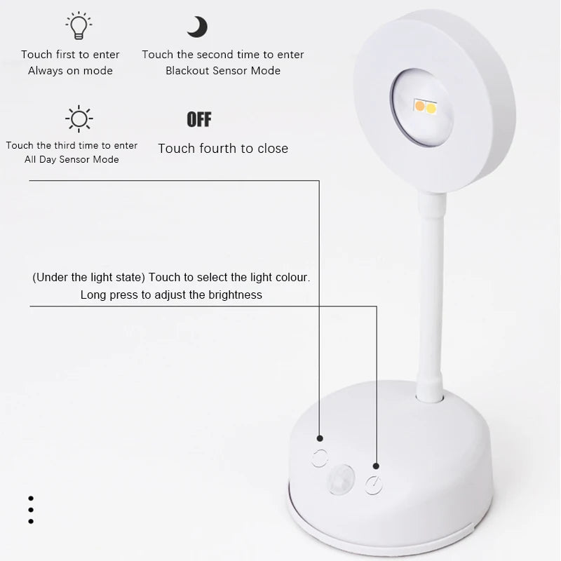 LED Wall Lamp USB Charging Wirelessly Dimmable Motion Sensor Living Room Bedroom Bedside Decoration Spotlights Night Wall Light