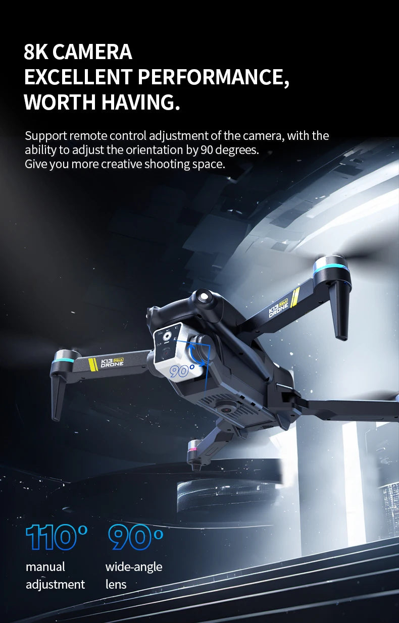 NEW K13 MAX Drone 8K Camera 5G WiFi FPV Brushless Motor HD Dual Camera Obstacle Avoidance Quadcopter for Aerial Photography Gift