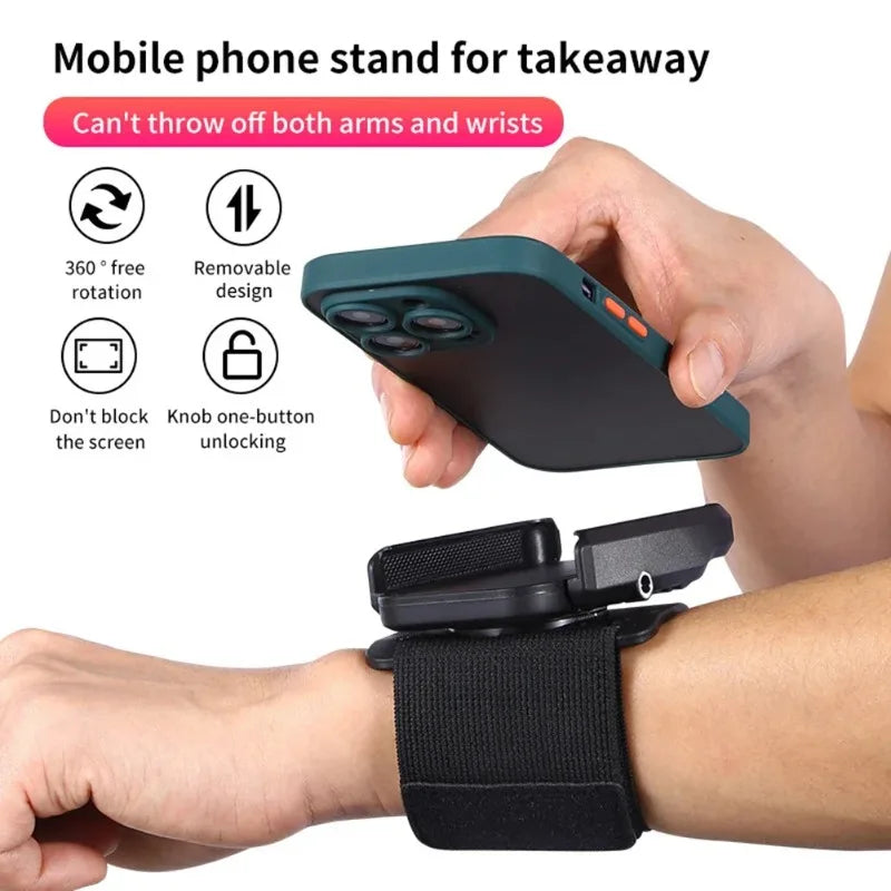 360°Rotatable New Wristband Phone Holder for Smartphone Running Armband for Hiking Biking Walking Universal Sports Wristband