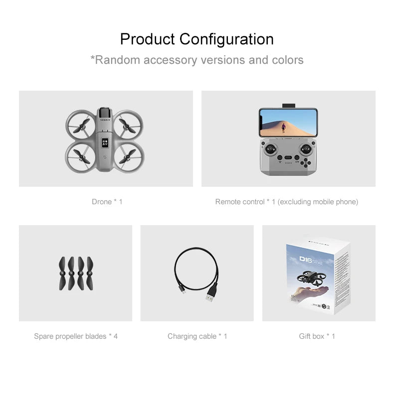D16 Drone 8K HD With FPV Dual Camera RC Brushless Power Motor 5G WIFI Smart Obstacle Avoidance Profesional Aerial Quadcopter Toy