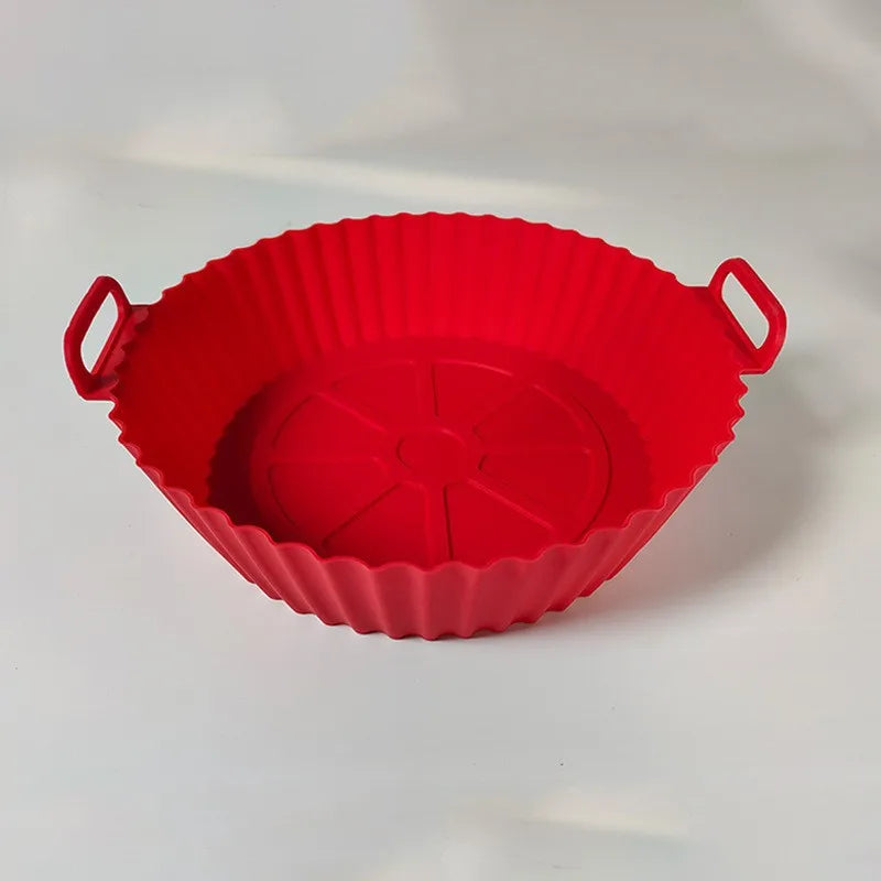 Air Fryer Silicone Liners Air Fryer Silicone Pot Reusable Silicone Air Fryer Liners Food Safe Non Stick Air-Fryer Accessories