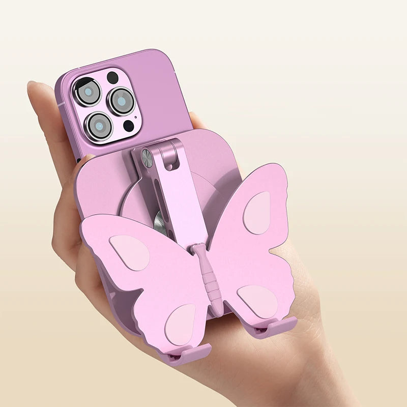 Aluminum Alloy Mobile Phone Holders Butterfly 360 Degree Rotating Mobile Phone Stand Foldable Adjustable Tablet Stand