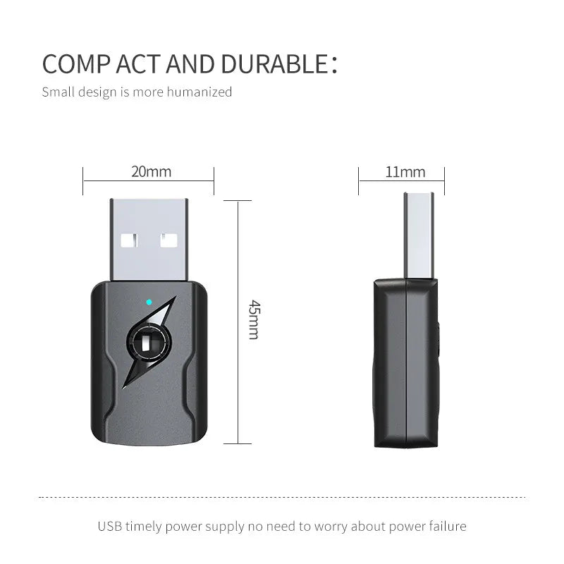 USB & 3.5mm AUX Bluetooth 5.3 Dongle Audio Receiver Transmitter Music Adapter For PC Mp3 Speaker TV Wireless Earphone Car Radio