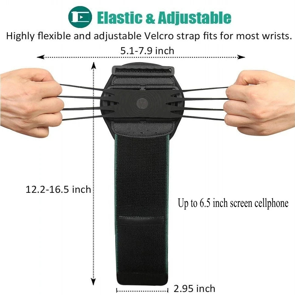 New Wristband Phone Holder 360°Rotatable Universal Sports Wristband for Smartphone Running Armband for Hiking Biking Walking