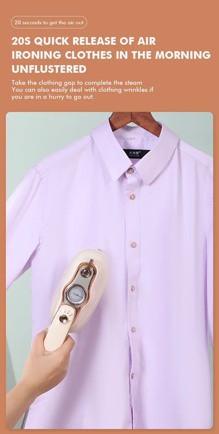 1200W Portable Garment Steamer Mini Handheld Steam Iron for Garments Wet and Dry Dual Use Electric Iron Travel Ironing Machine