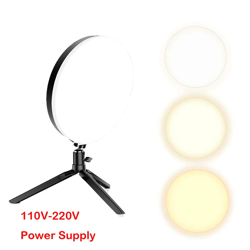 LED Photo Studio Light Video Lighting Recording Photography Panel Lamp & Tripod Stand Remote For Youbute Game Live Phone Holder