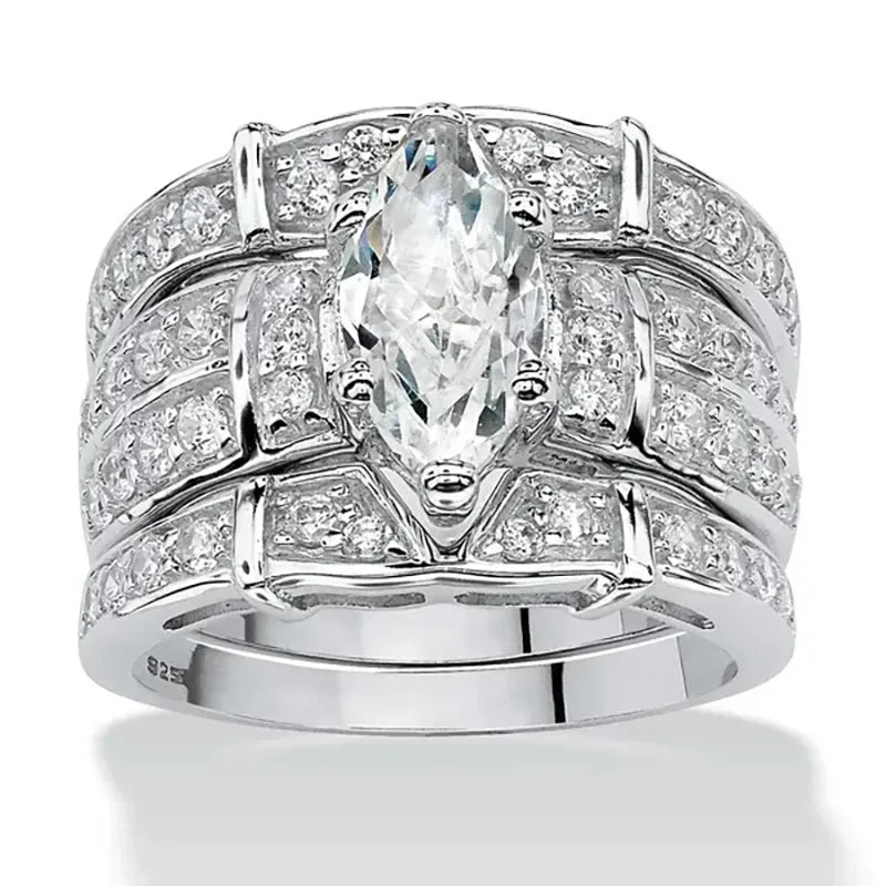 Luxury Marquis Cut Droplet Ring Women&