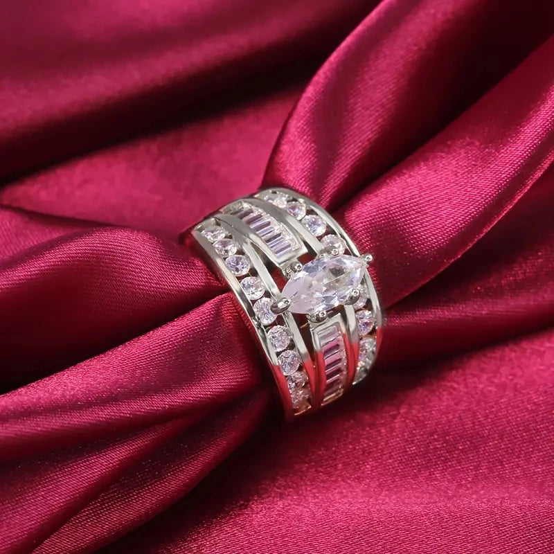 Luxury Marquis Cut Droplet Ring Women&