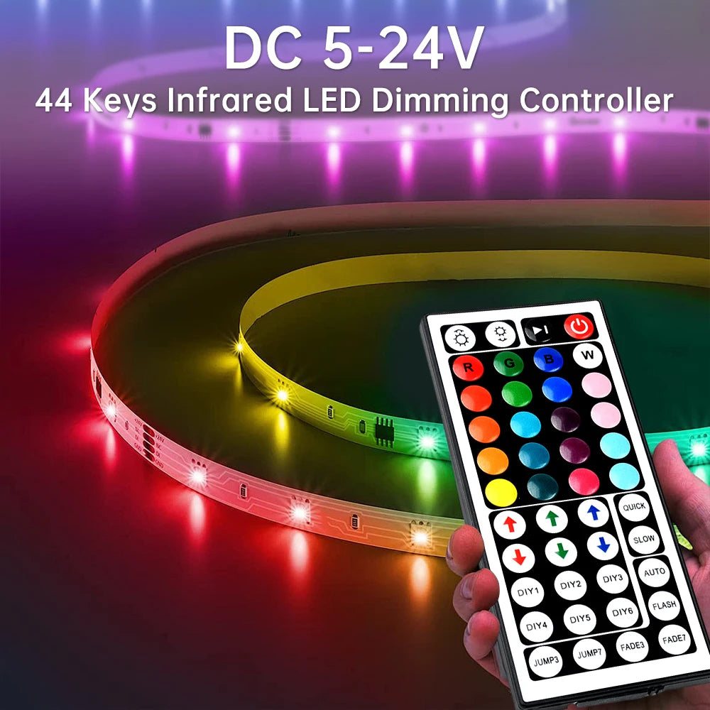Led Controller 44 Keys LED IR RGB Controler IR Remote Dimmer USB 5V/DC 5-24V For RGB 3528 5050 LED Strip Lights