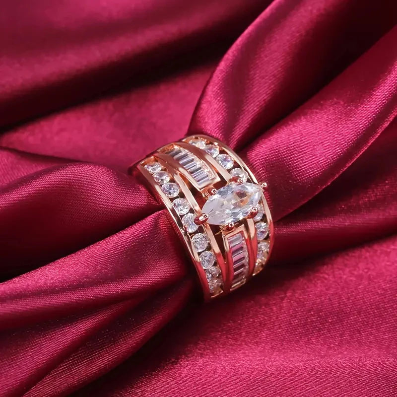 Luxury Marquis Cut Droplet Ring Women&