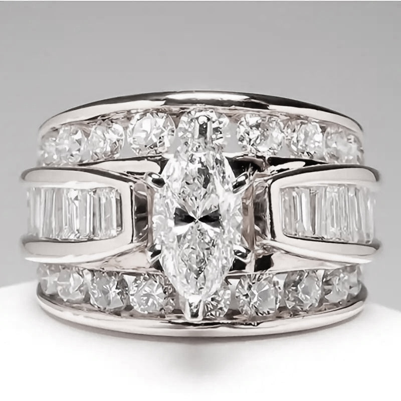 Luxury Marquis Cut Droplet Ring Women&