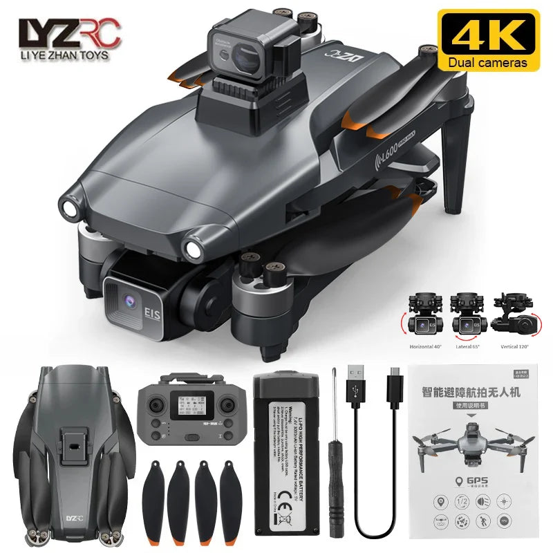 L600 PRO / PRO MAX Drone 4K Profesional Dual Camera 3-axis Gimbal Brushless Obstacle Avoidance WiFi FPV Dron RC Quadcopter Toys