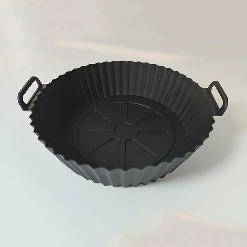 Air Fryer Silicone Liners Air Fryer Silicone Pot Reusable Silicone Air Fryer Liners Food Safe Non Stick Air-Fryer Accessories