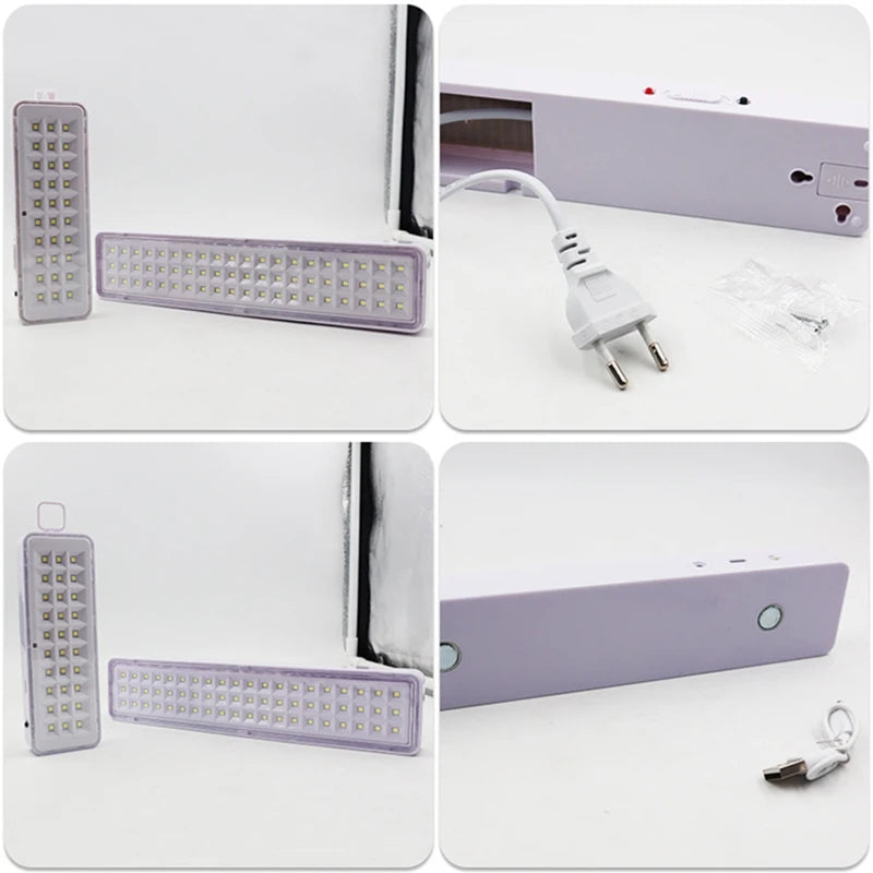 30 Beads Led Emergency Light EU/US Type-c Usb Port Rechargeable Camping Light Multi-function Rechargeable Battery