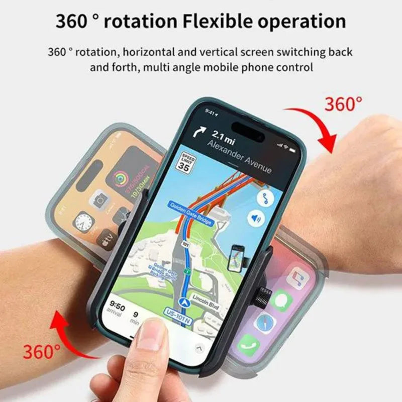 360°Rotatable New Wristband Phone Holder for Smartphone Running Armband for Hiking Biking Walking Universal Sports Wristband