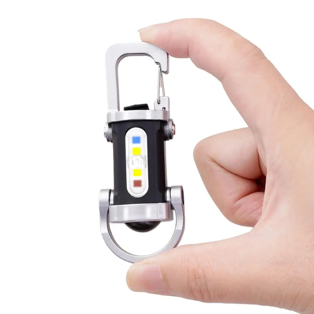 LED Keychain Light USB Charging Small Camping Flashlight Powerful LED Key Chain Lamp for Outdoor Survival Fishing Climbing