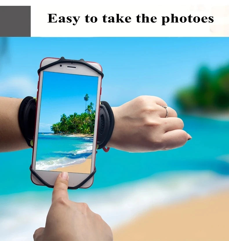New Wristband Phone Holder 360°Rotatable Universal Sports Wristband for Smartphone Running Armband for Hiking Biking Walking