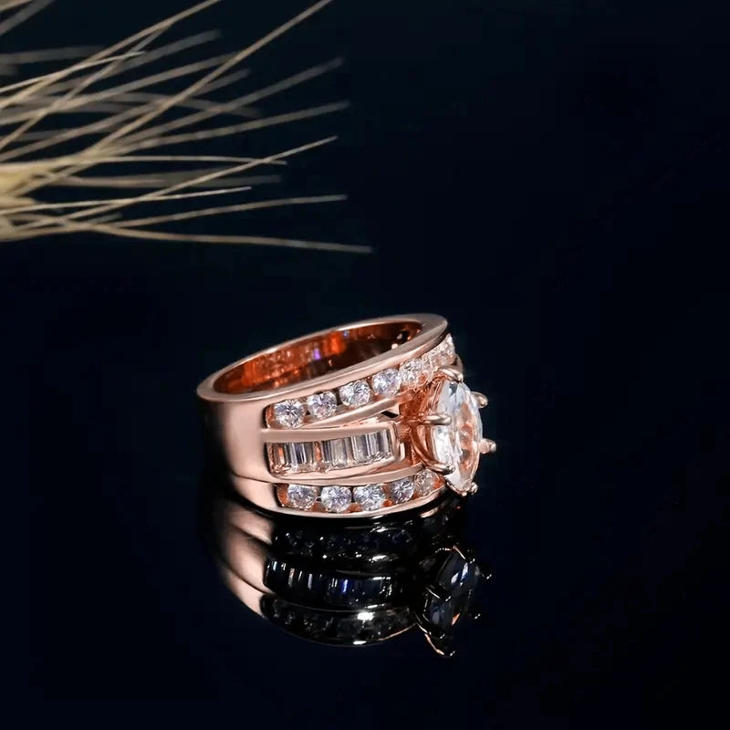 Luxury Marquis Cut Droplet Ring Women&