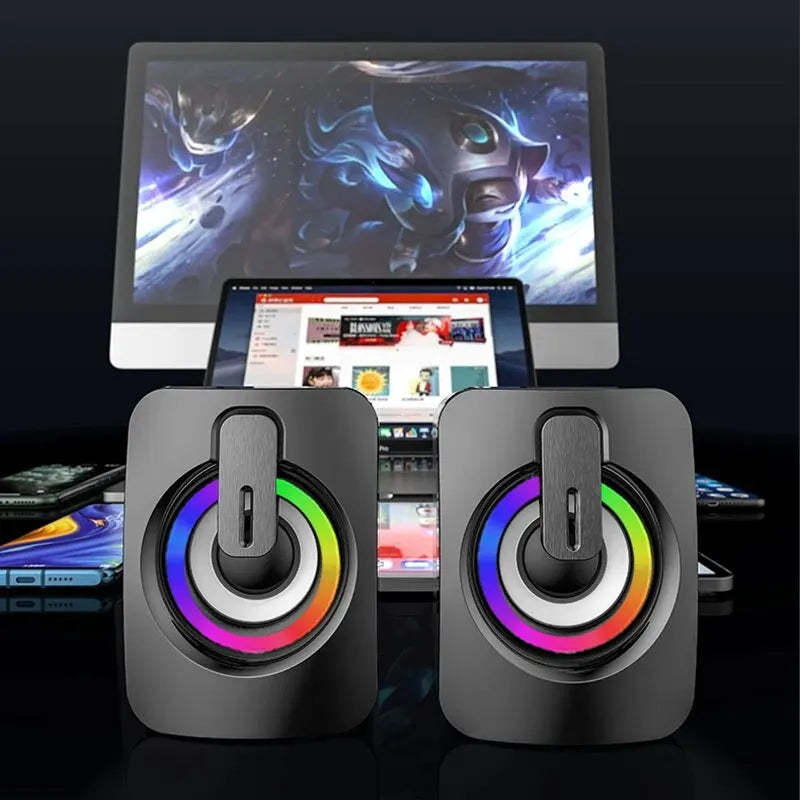 Mini Computer Speaker Stereo Sound With Microphone 3.5mm AUX Cable Home Office Speaker For Desktop Notebook Computer Loudspeaker