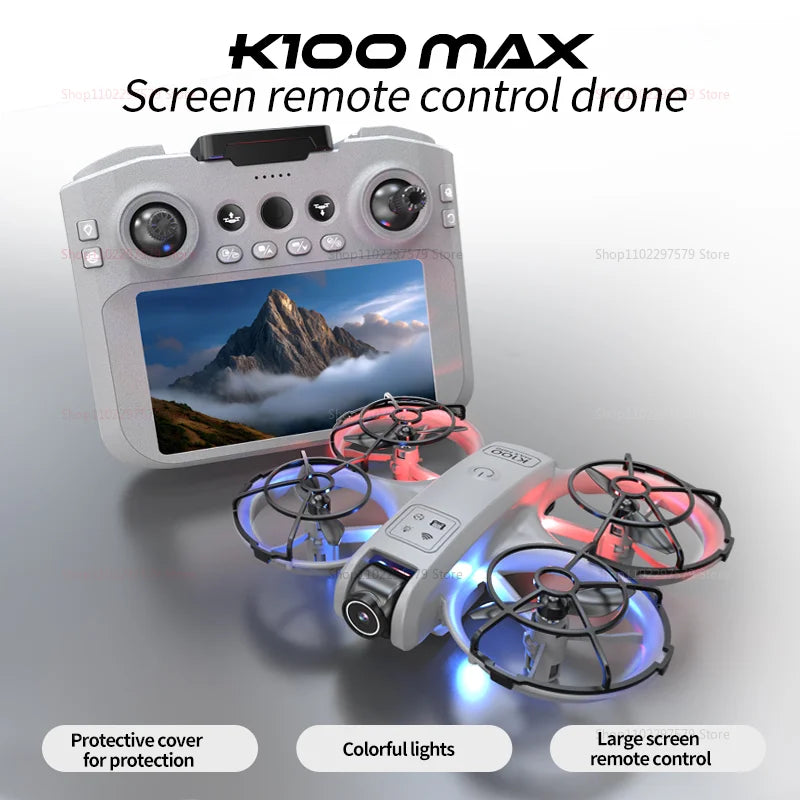 K100 MAX HD 8K Drone With Dual Cameras Obstacle Avoidance Optical Flow Professional Aerial Photography Video For Kid Adults Gift
