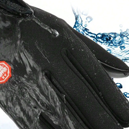 1pc Outdoor Double-Layer Thermal Lined Warm, Anti-Slip, Waterproof, Touchscreen Compatible,Windproof Sports &amp; Cycling Gloves