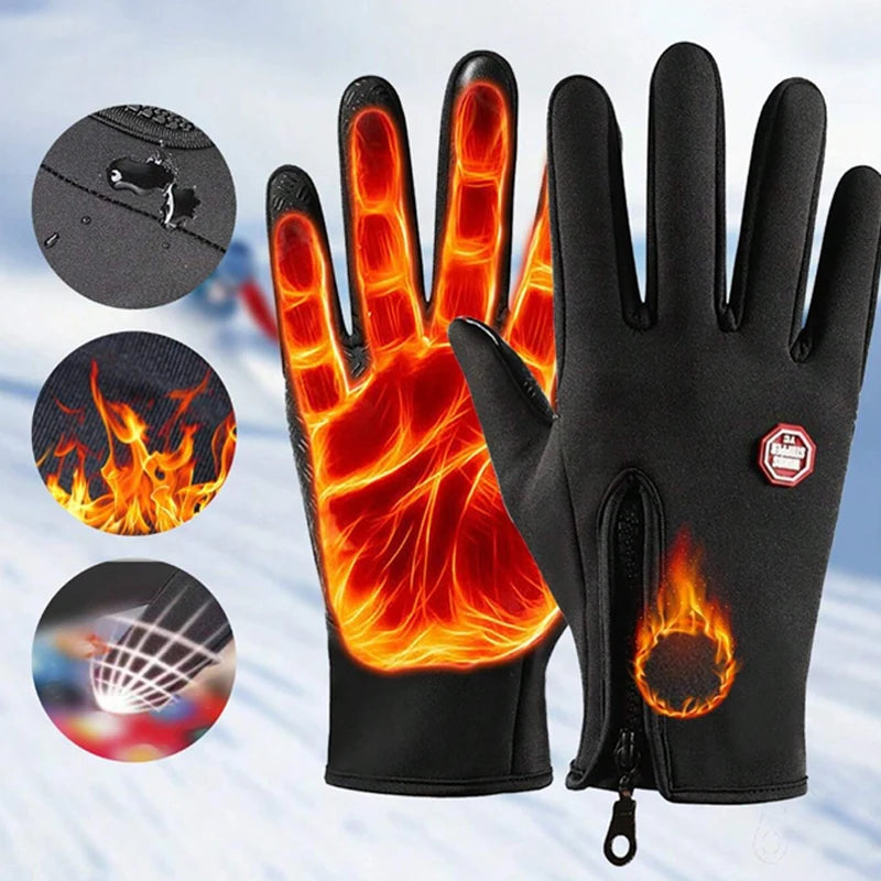 1pc Outdoor Double-Layer Thermal Lined Warm, Anti-Slip, Waterproof, Touchscreen Compatible,Windproof Sports &amp; Cycling Gloves