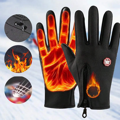 1pc Outdoor Double-Layer Thermal Lined Warm, Anti-Slip, Waterproof, Touchscreen Compatible,Windproof Sports &amp; Cycling Gloves
