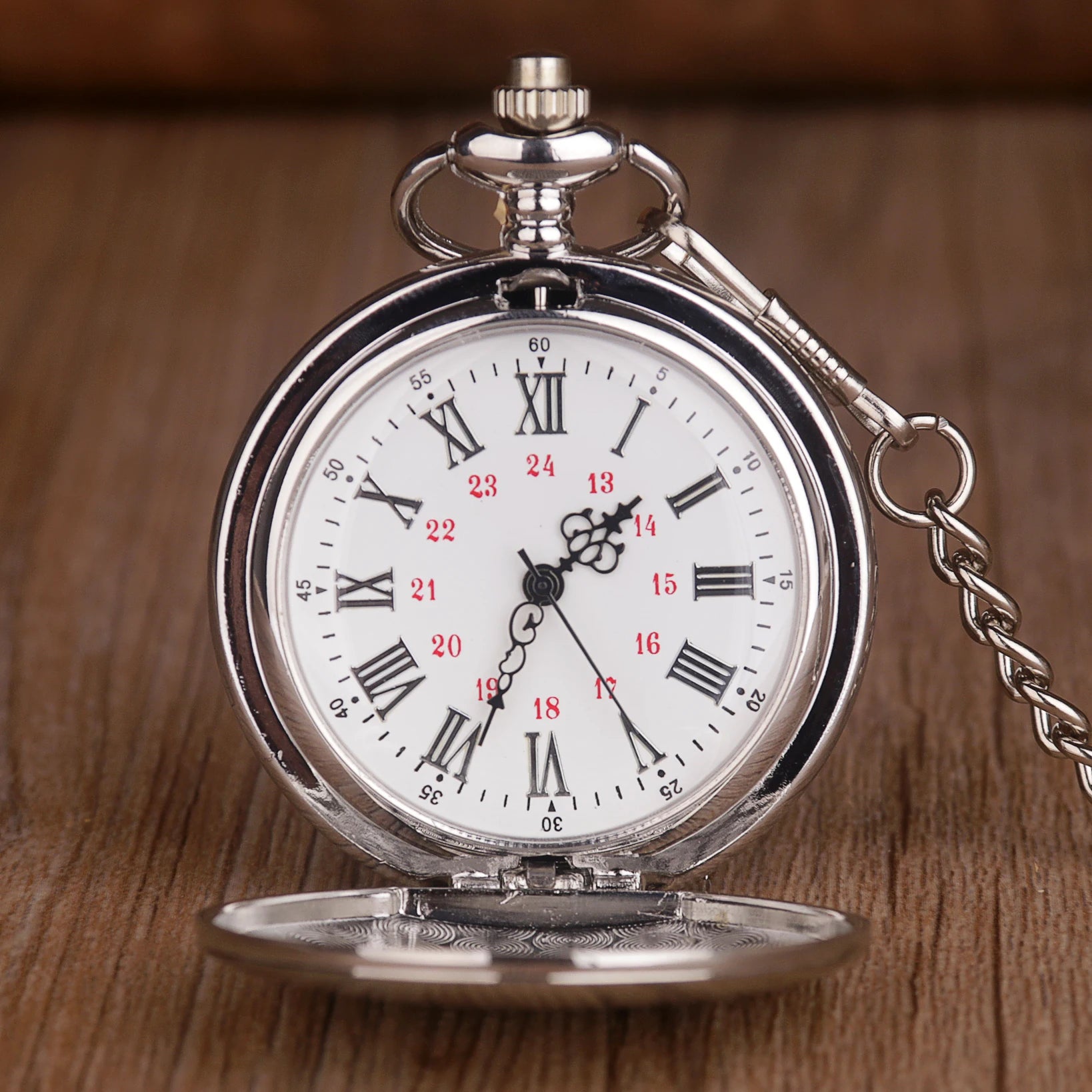 Fashion Polish Smooth Quartz Pocket watch Special Ruman Number Dial Pendant Necklace Men Women Fob Watch Gifts for Men