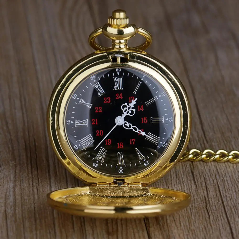 Fashion Polish Smooth Quartz Pocket watch Special Ruman Number Dial Pendant Necklace Men Women Fob Watch Gifts for Men