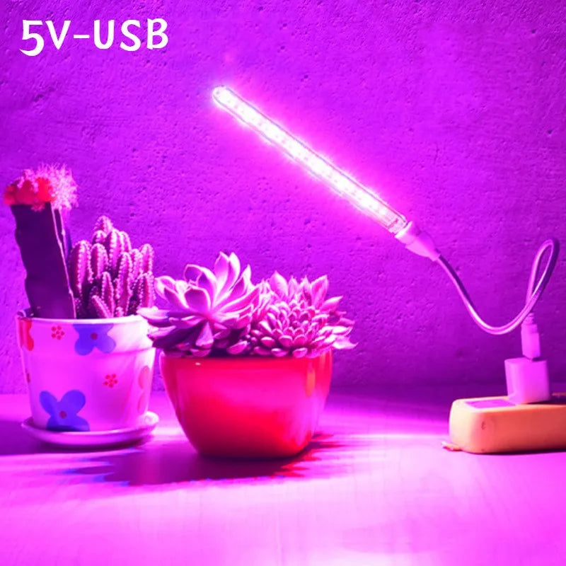 10W Led Grow Light USB Portable LED Plant Grow Light DC5V Full Spectrum Phyto Lamp 21 leds Rotation Flexible Light Indoor