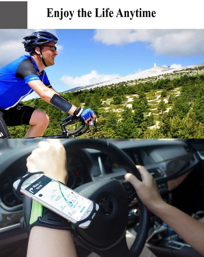 New Wristband Phone Holder 360°Rotatable Universal Sports Wristband for Smartphone Running Armband for Hiking Biking Walking