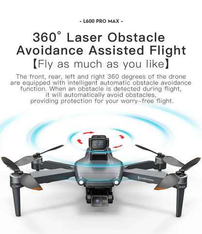 L600 PRO / PRO MAX Drone 4K Profesional Dual Camera 3-axis Gimbal Brushless Obstacle Avoidance WiFi FPV Dron RC Quadcopter Toys
