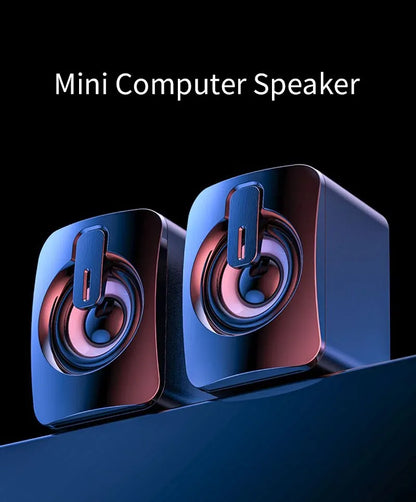 Mini Computer Speaker Stereo Sound With Microphone 3.5mm AUX Cable Home Office Speaker For Desktop Notebook Computer Loudspeaker