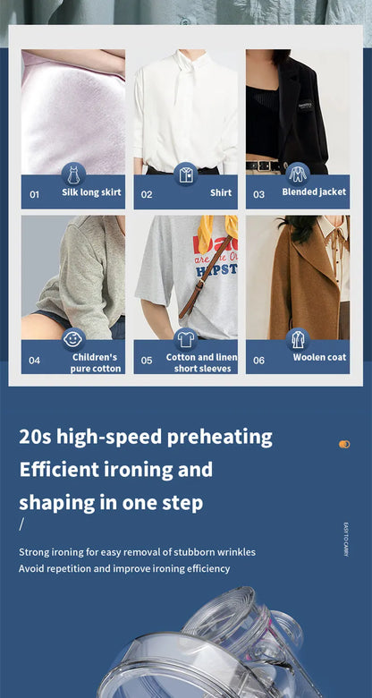 Portable Mini Steam Iron For Clothes Foldable Handheld Electric Ironer Wet Dry Garment Steamer Ironing Machine Travel Home Appli
