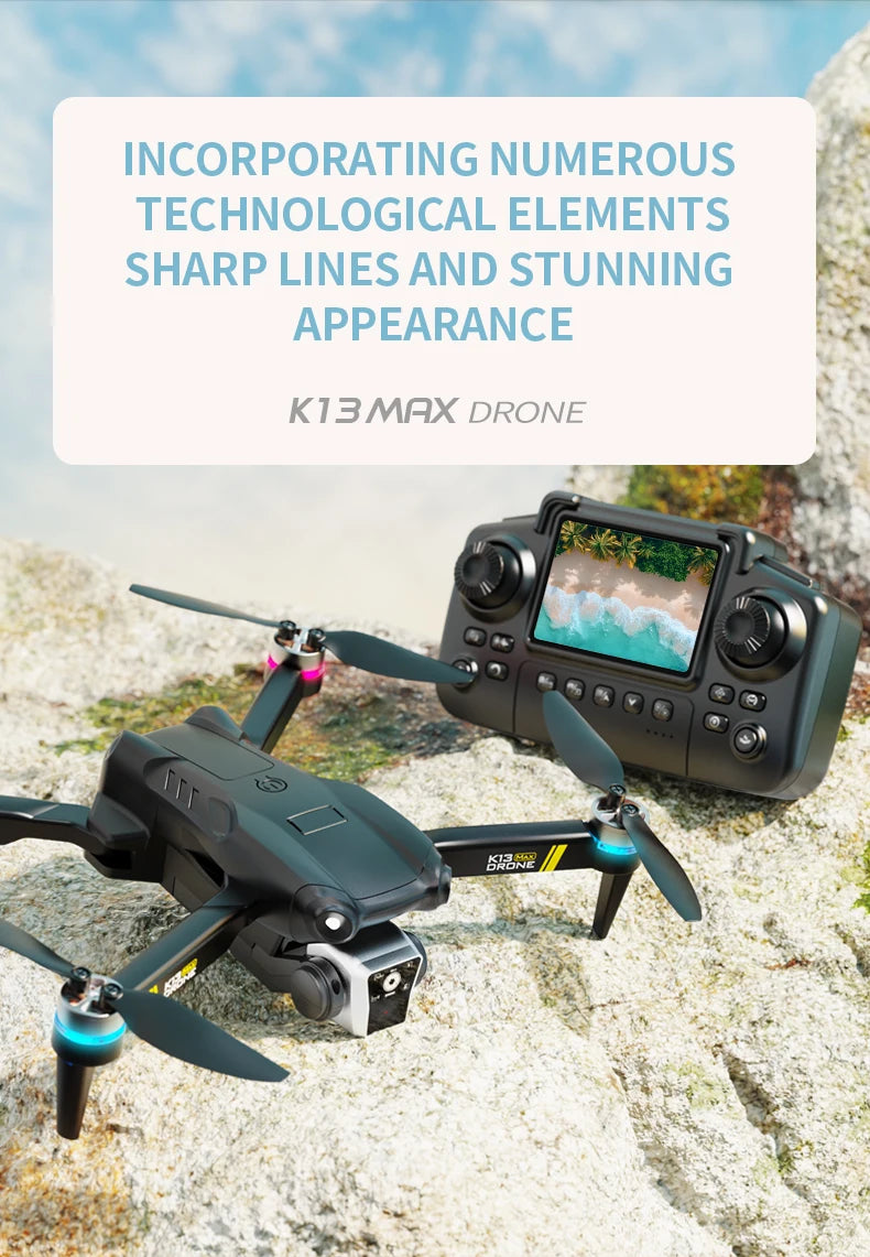 NEW K13 MAX Drone 8K Camera 5G WiFi FPV Brushless Motor HD Dual Camera Obstacle Avoidance Quadcopter for Aerial Photography Gift