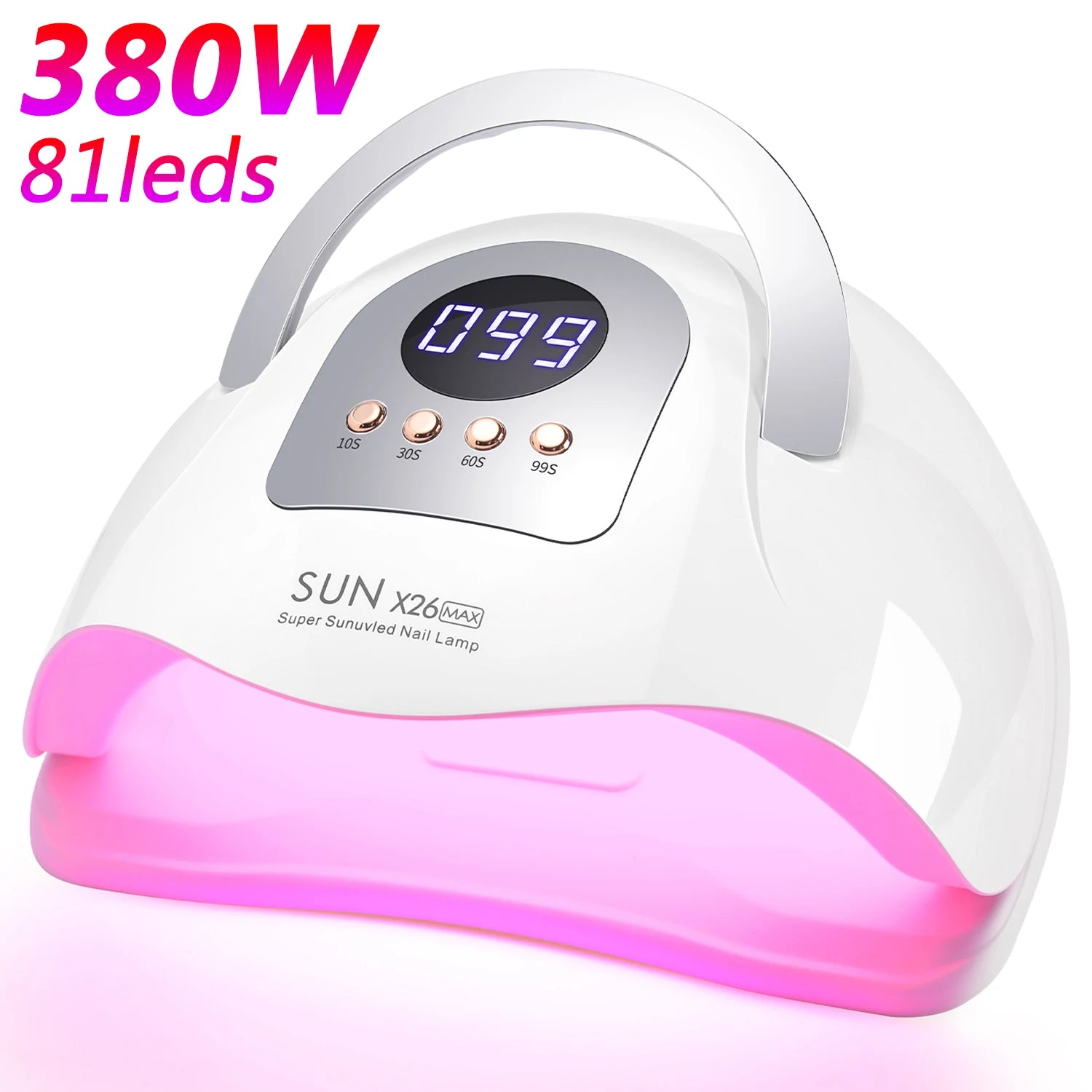 SUN X26 MAX Nail Dryer Machine 380W UV LED Lamp for Nails 81LEDS Gel Polish Curing Manicure Lamp With Auto Smart Sensor Nail Art