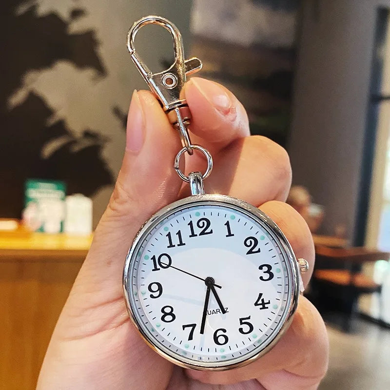 New Tiny Cute Quartz Pocket Watch with Keyring Men Women Quartz Watch for Nurses Doctors Students Minimalist Watches Child Gift
