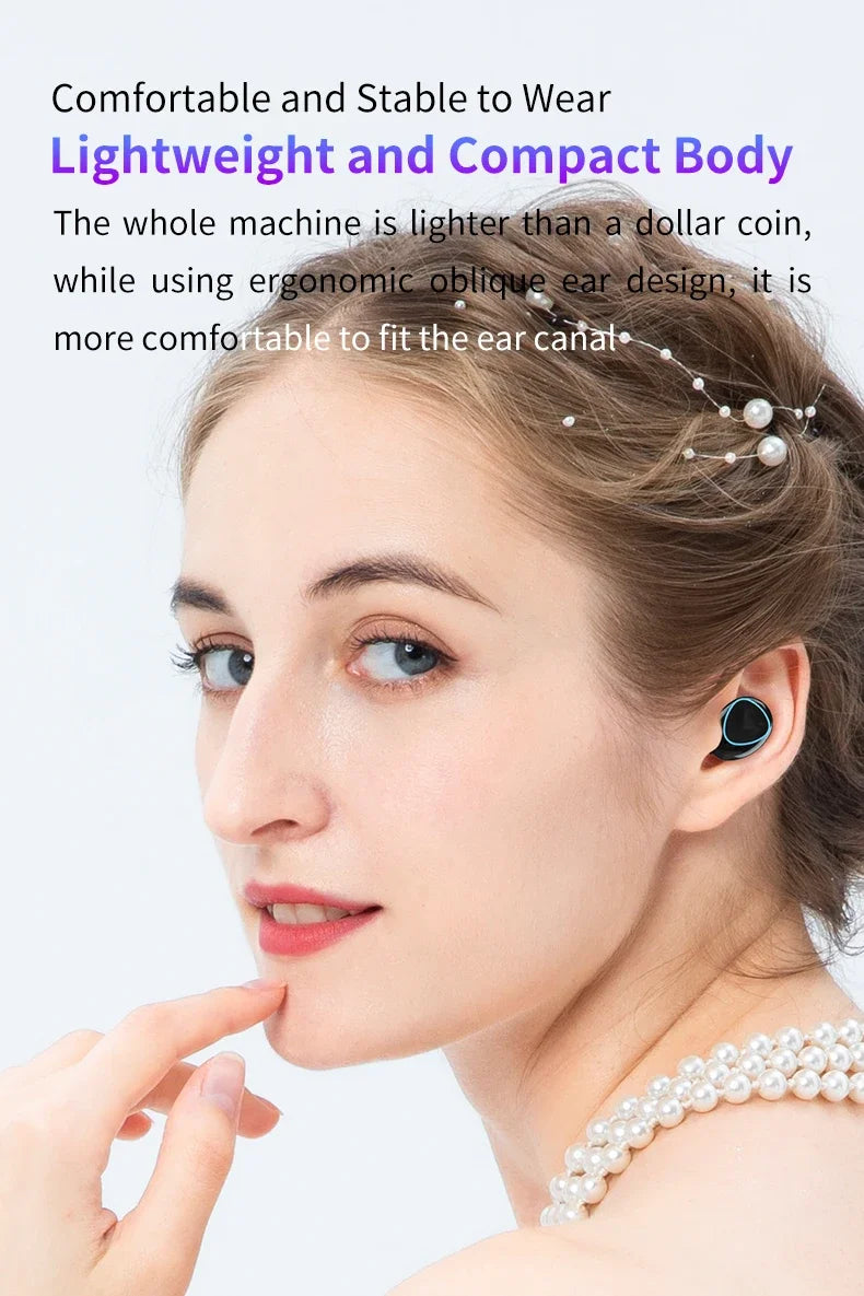 M10 TWS Wireless Earbuds: Sports Waterproof Design, Bluetooth Connection, 9D Stereo Sound + Charging Box &amp; Microphone