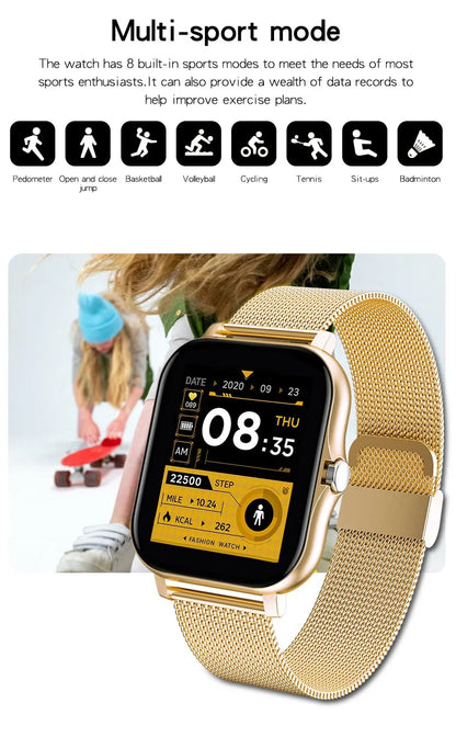 Smart watch for android phone.1.44 inch color screen full touch bluetooth call smart watch magnetic charging