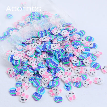 10 g Easter Day Slices Polymer Clay Sprinkles Epoxy Resin Filling Colorful Egg Rabbit Carrot Shape DIY Crafts Making Accessories