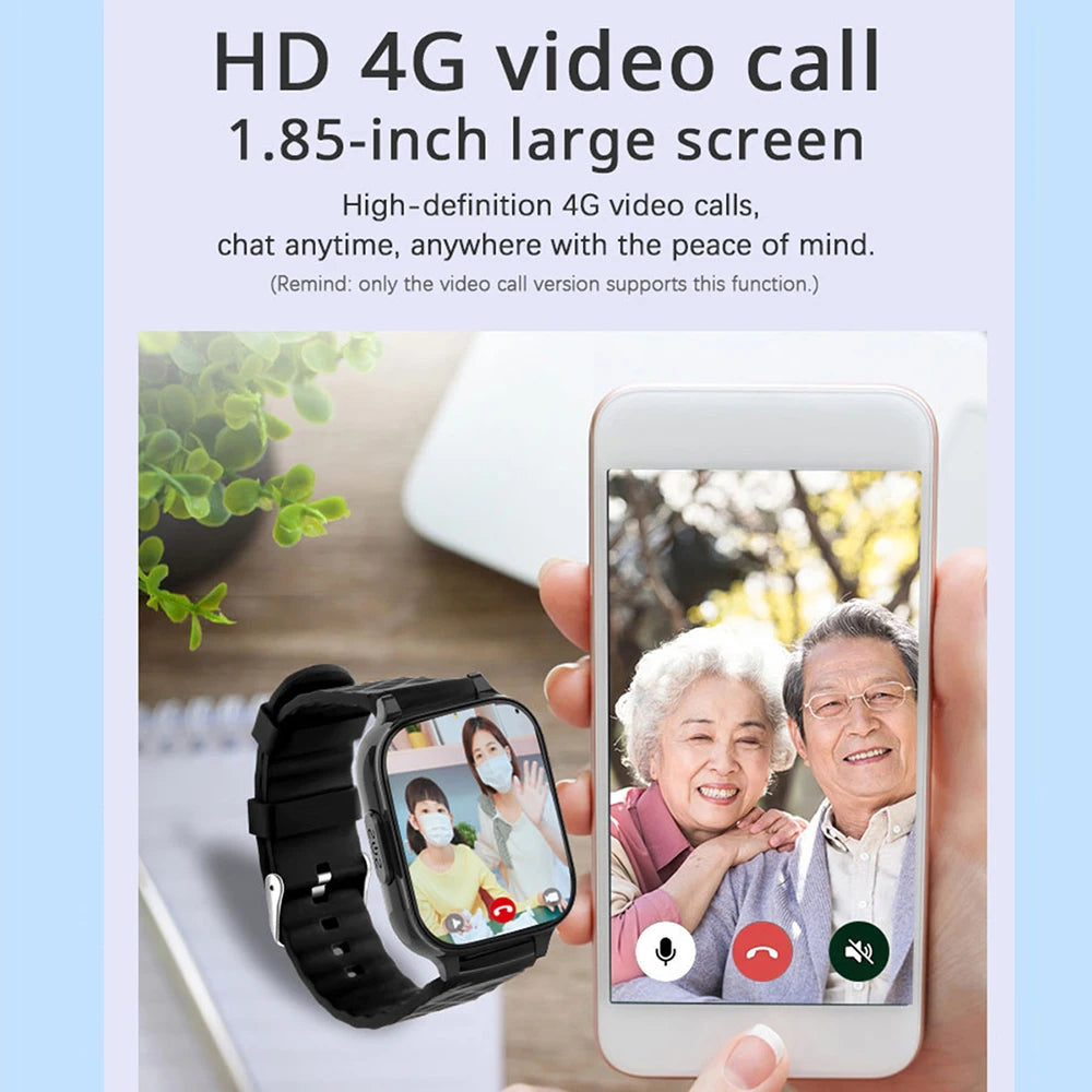 Newest 4G Smart GPS Watch Tracker Elderly Fall-down Alert SOS Emergency Alram Two-way Video Call HR &amp; BP Body Temp. Blood Oxygen