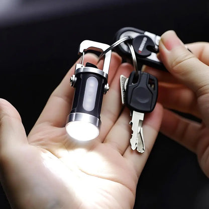 LED Keychain Light USB Charging Small Camping Flashlight Powerful LED Key Chain Lamp for Outdoor Survival Fishing Climbing